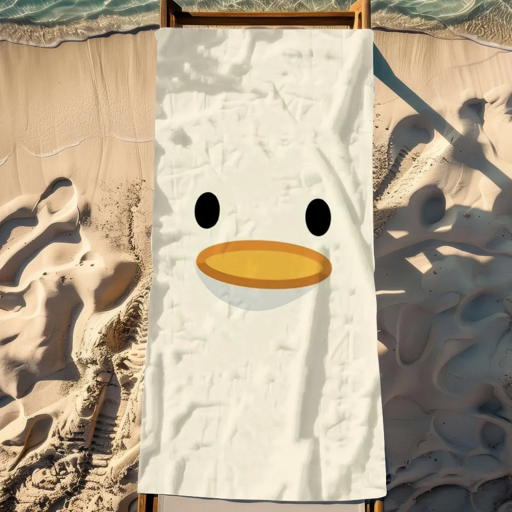 Duck Cartoon Quick-Dry Beach Towel | Soft Pool & Sport Towel Quick-Dry Beach Towel Peaceful Pleasures Health and Wellness