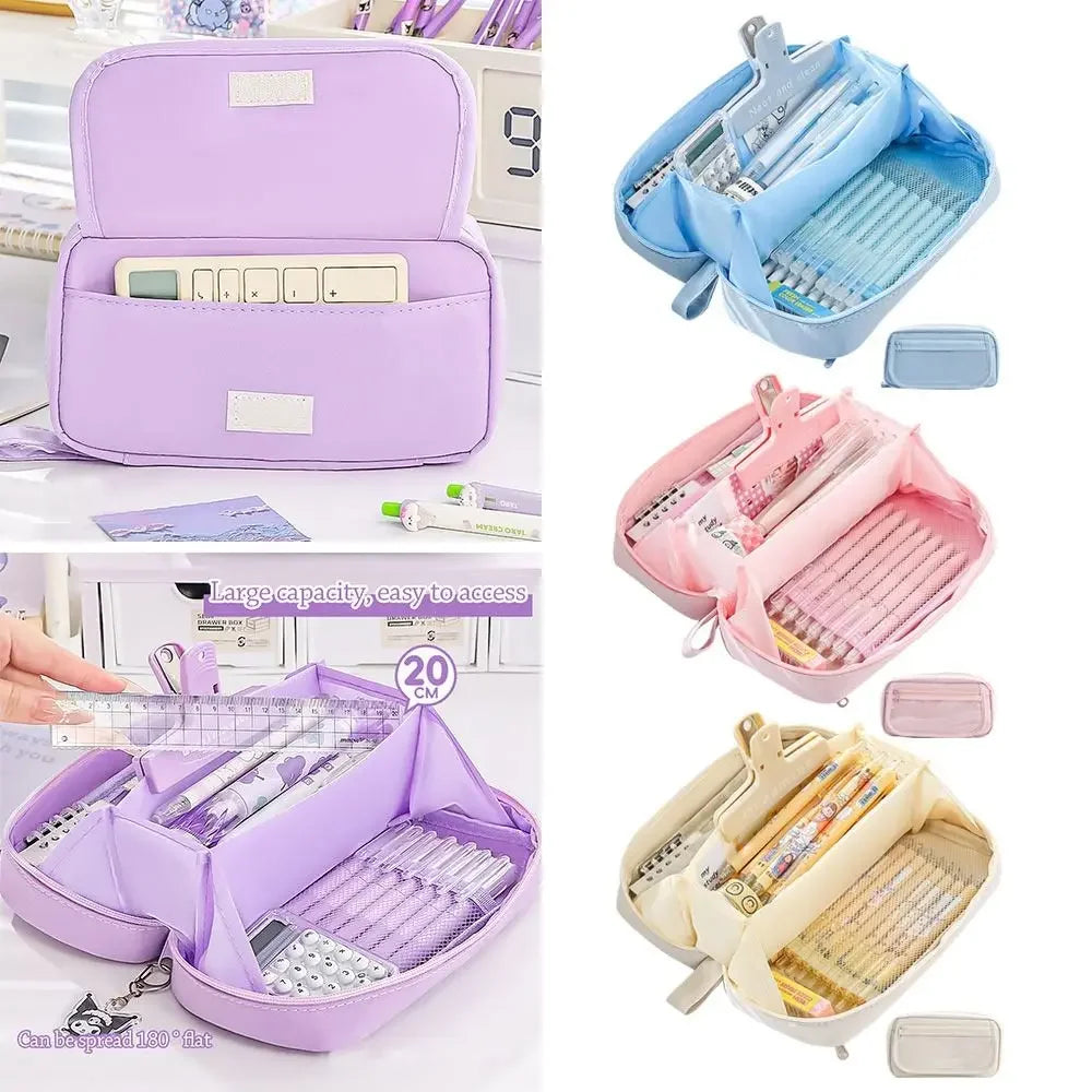 Large Capacity Pencil Bags for Schoolgirls - High-Value Stationery Bag, Multifunctional Pencil Bag, Ideal for School Supplies Peaceful Pleasures Health and Wellness