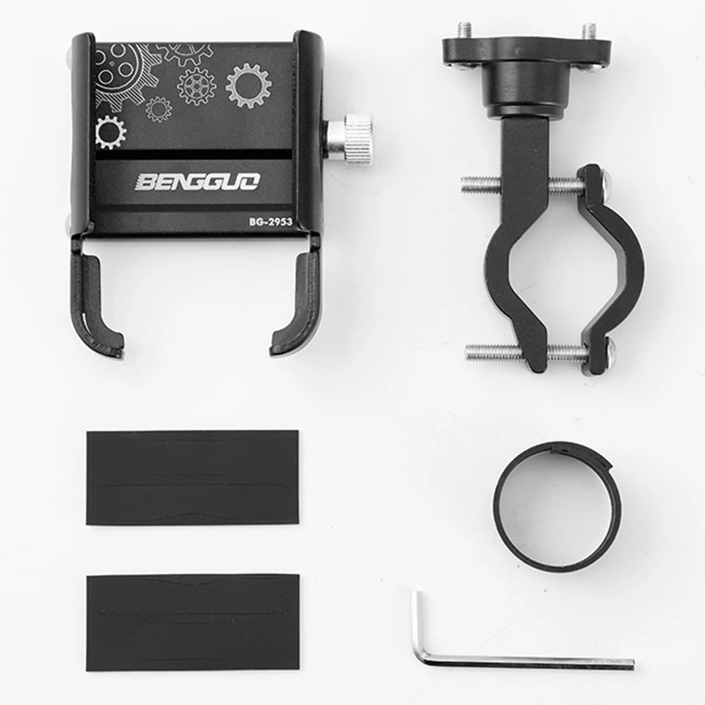 Phone Mount Support Aluminium Alloy Handlebar Mobilephone Support 360 Degree Rotation Shockproof Cycling Equipment Peaceful Pleasures Health and Wellness