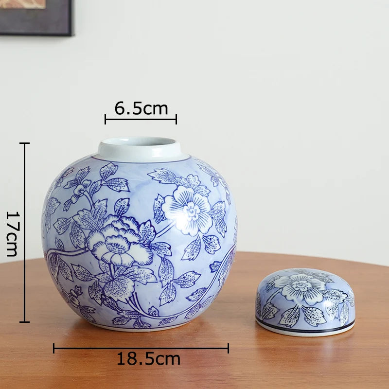 Blue & White Porcelain Vase | Tabletop Flower Décor