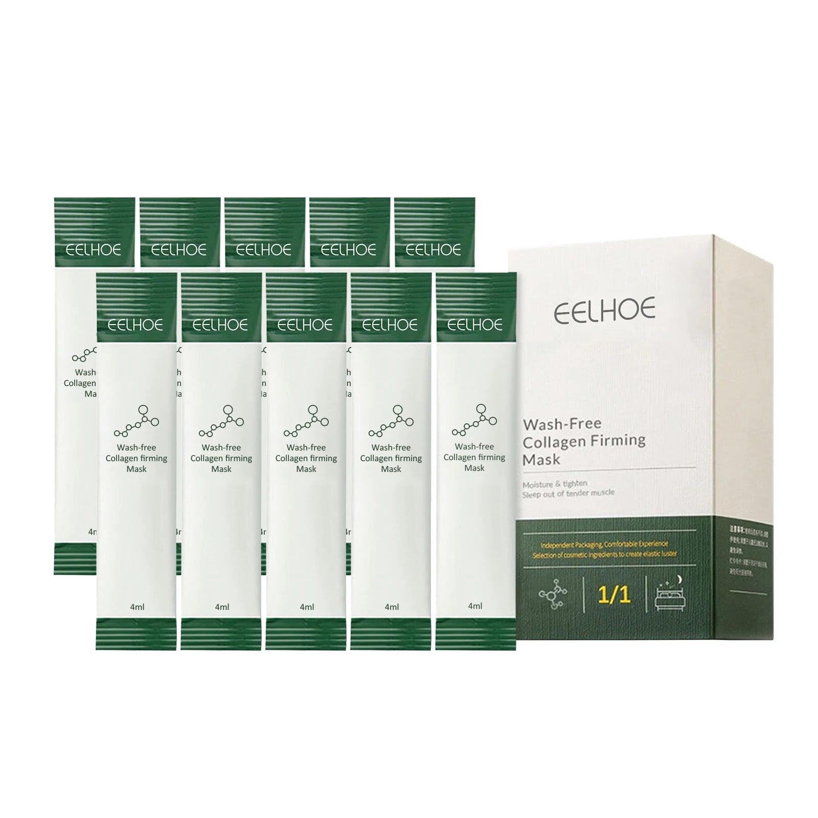 EELHOE Korean Collagen Firming Sleeping Mask | Anti-Aging Peaceful Pleasures Health and Wellness 10pcs