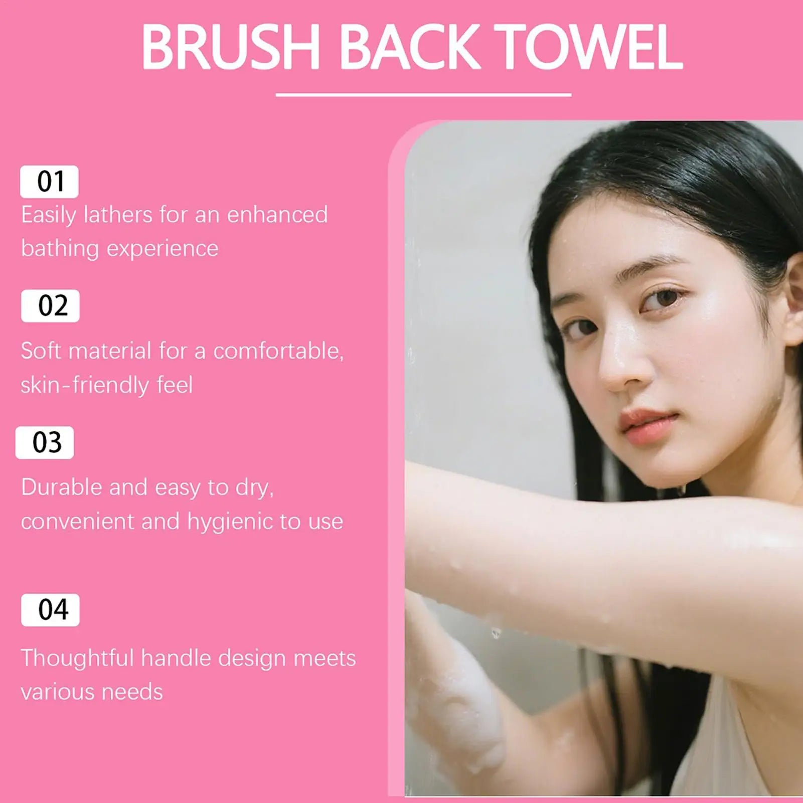Scrub Towel Long Bath Back Scrubber With Handles Soft Sponge Loofah Body Scrub For Leg Arm Neck Cleaning Women Men Kids Elderly Peaceful Pleasures Health and Wellness