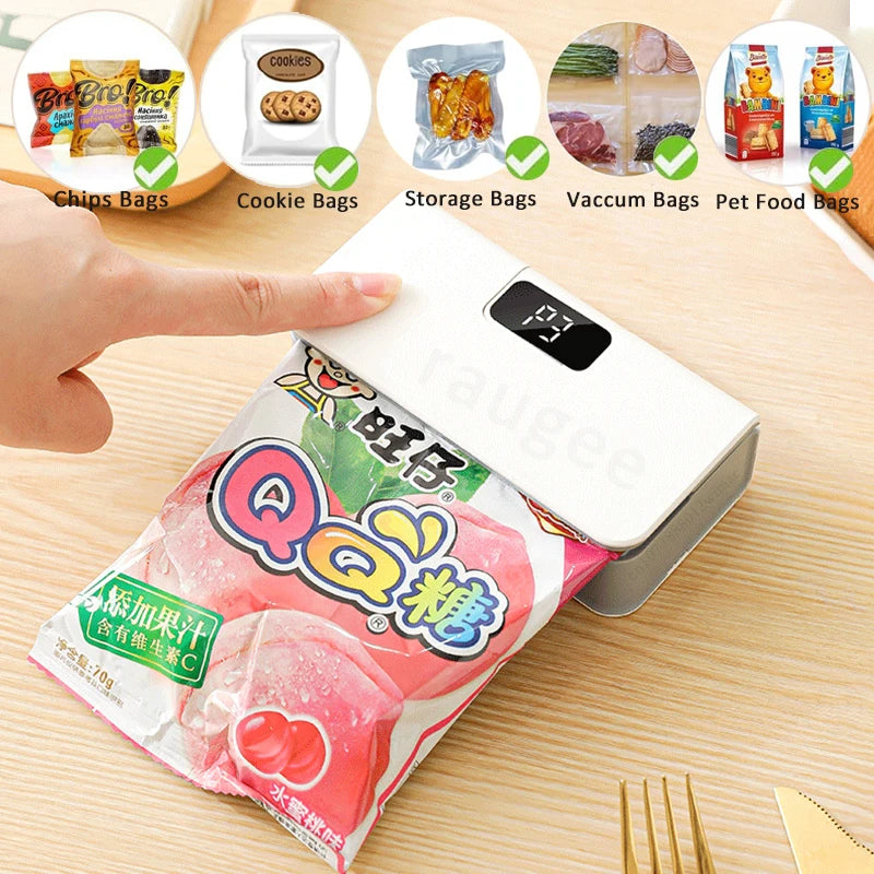 Heat Sealer Portable Rechargable Heat Bag Sealing Machine for Food Storage Plastic Bag Sealer Food Packaging Bag Heat Sealer Peaceful Pleasures Health and Wellness