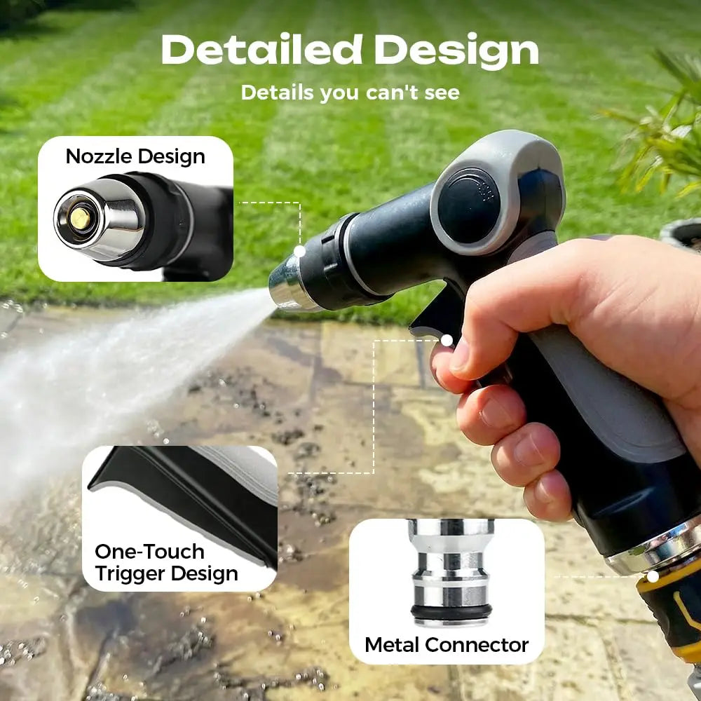Heavy Duty Garden Hose Nozzle, Multi-Function Sprayer for Yard, Car & Pet Cleaning, High Pressure Water Washer Jet (2026 New) Peaceful Pleasures Health and Wellness