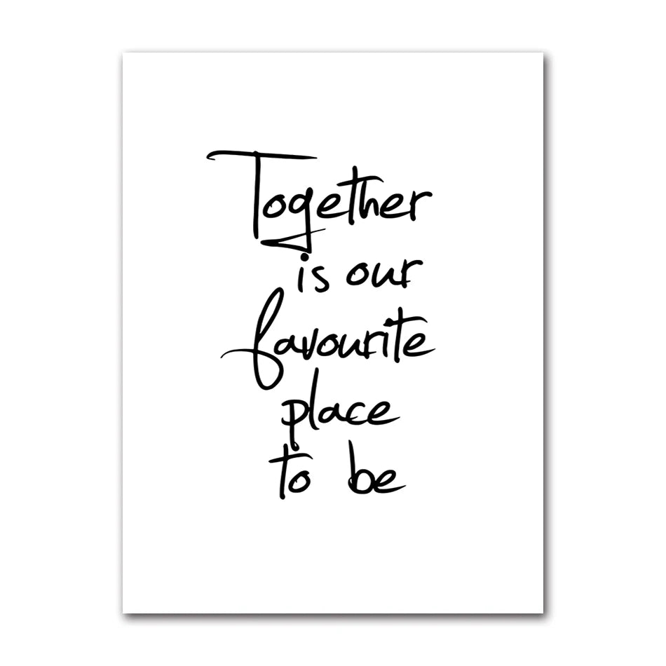 Nordic Black & White Love Quote Canvas Wall Art | Minimalist Canvas Wall Art Peaceful Pleasures Health and Wellness A0450-05 50x70cm Unframed