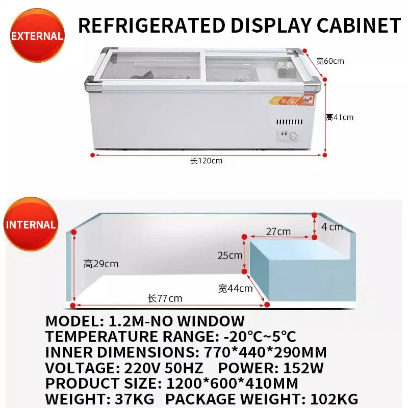 Tabletop Refrigerated Display Cabinet 1M/1.2M | Mobile Freezer