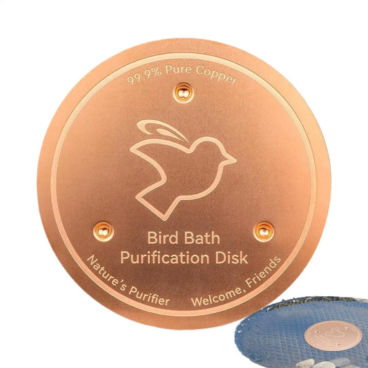 Universal Bird Bath Copper Disk Bird Bath Purification Disk With 3 Point Support Metal Cleaner Disks For Outdoor Bird Bath Tubs Peaceful Pleasures Health and Wellness Default Title