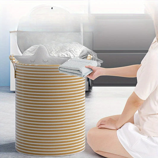 Large Collapsible Laundry Basket with Handles | Tall Round Hamper Laundry Hamper Basket Peaceful Pleasures Health and Wellness