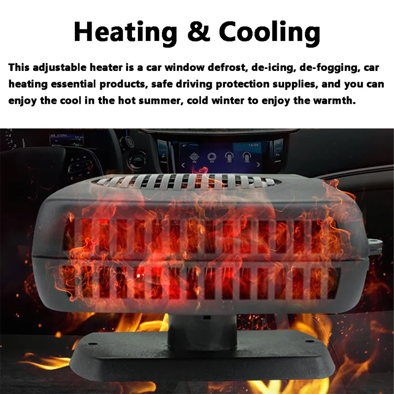 Front Window Defogger Air Conditioner Heater with Cooling Heating Fan Plastic Car Front Windshield Defrost Car Heater Peaceful Pleasures Health and Wellness