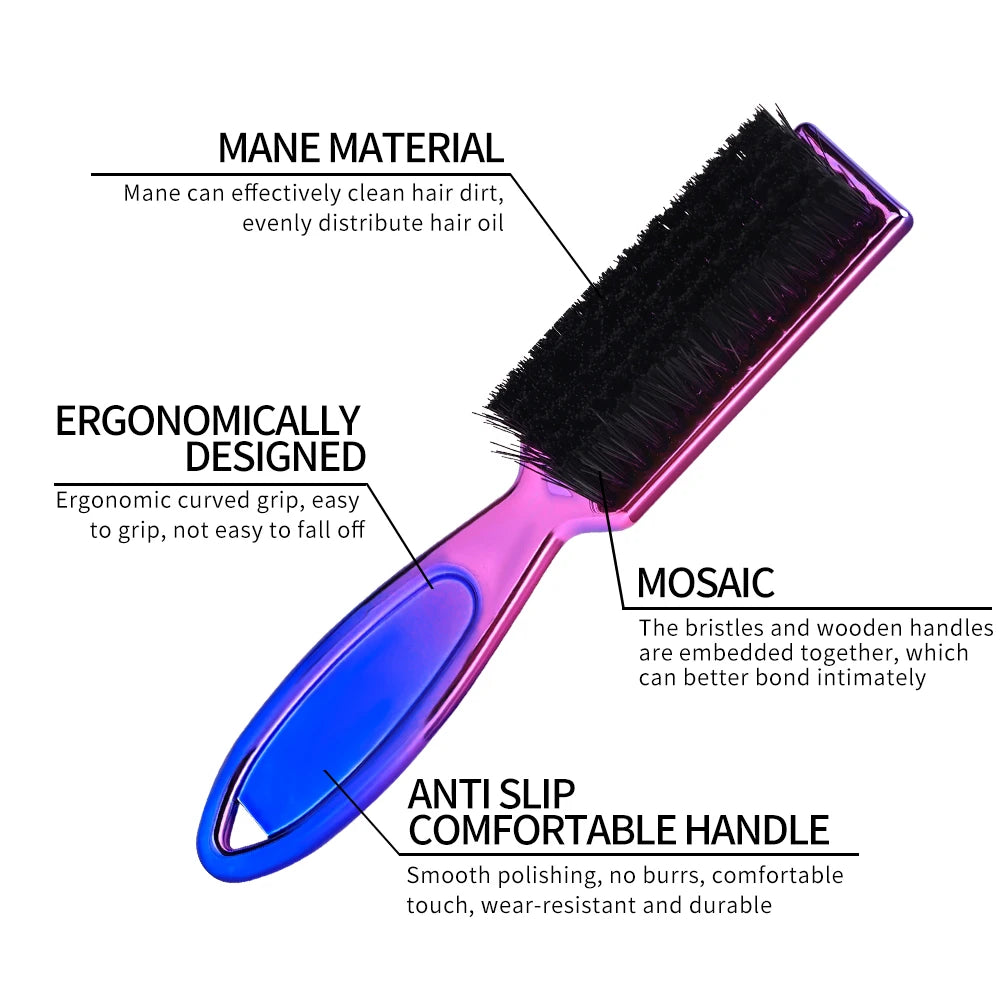 Professional Gradient Hair Cleaning Brush with Handle - Ideal for Men’s Hair and Beard Grooming & Clean-Up of Hair Clippings Peaceful Pleasures Health and Wellness