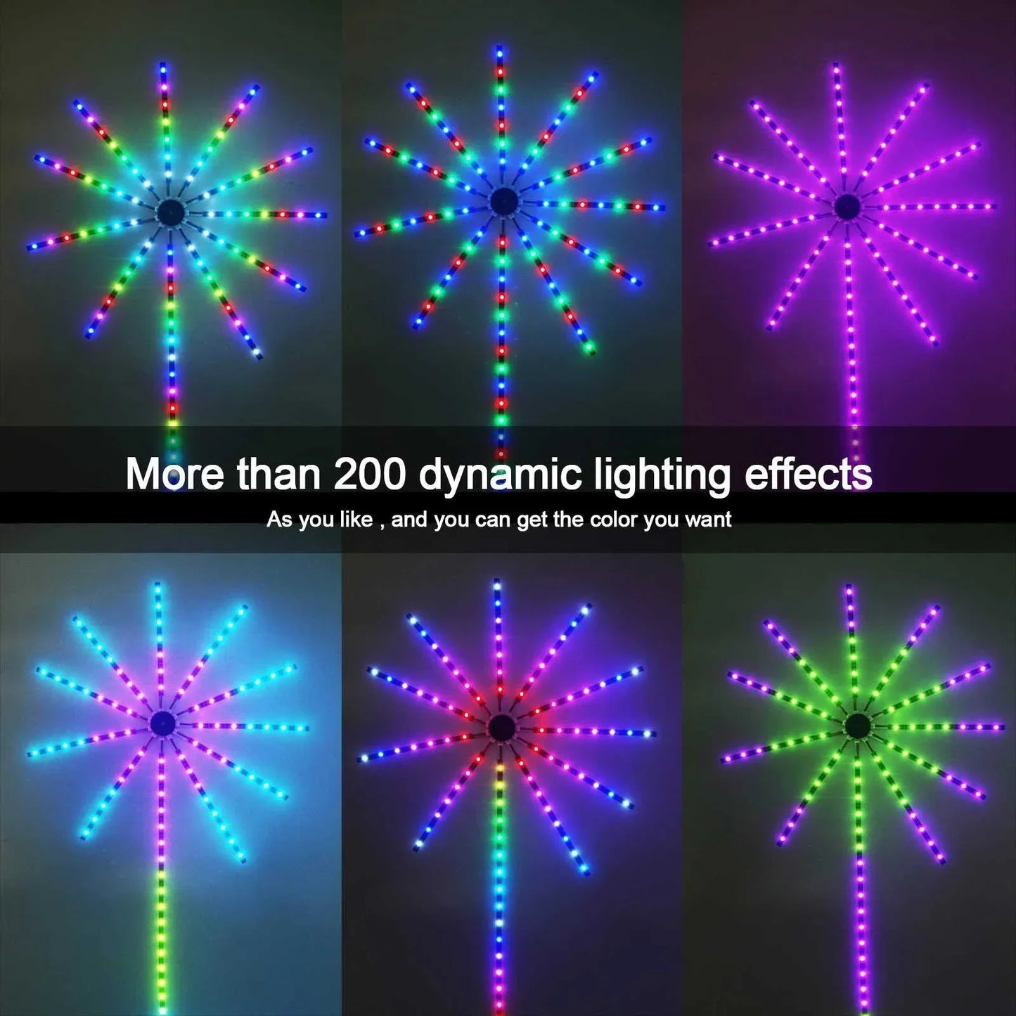 RGB Firework LED Wall Lights – App & Music Sync | 180 LEDs USB