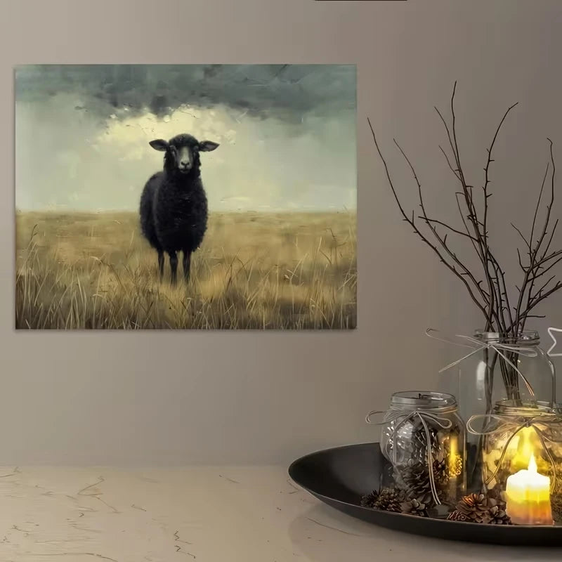 Black Sheep Canvas Wall Art Print | Modern Home Decor Poster