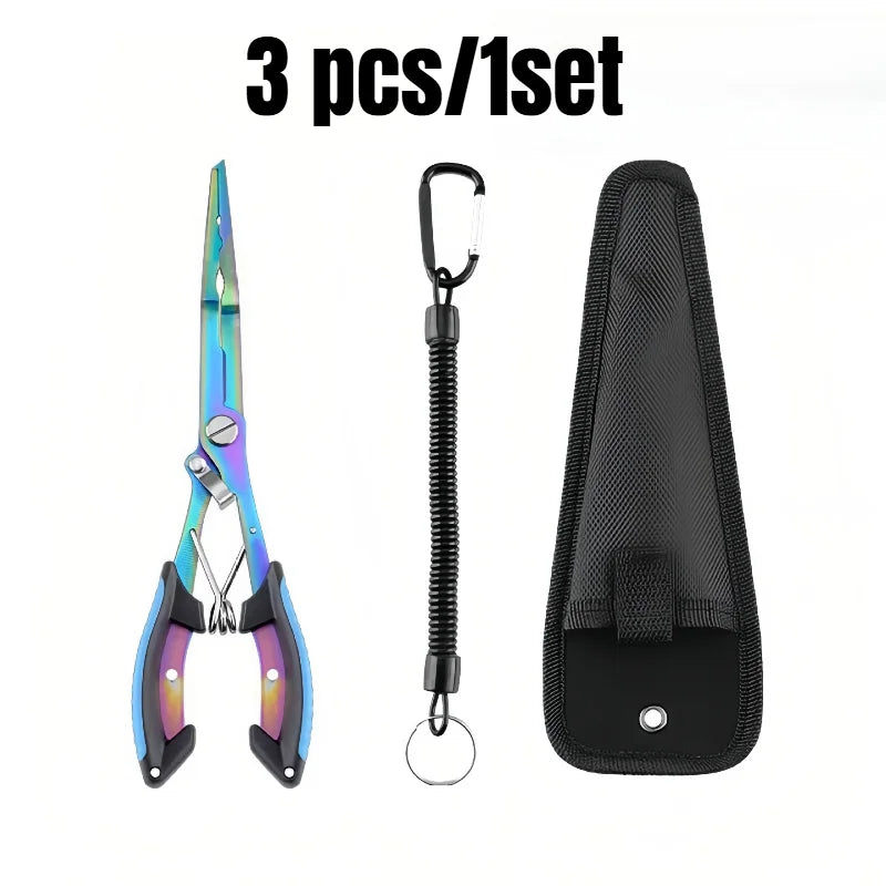 1pc Multi-functional Fishing Pliers Stainless Steel Line Cutter, Portable Split Ring Opener, Fishing Tool Fishing Pliers Fishing Peaceful Pleasures Health and Wellness blue 3pcs 1set