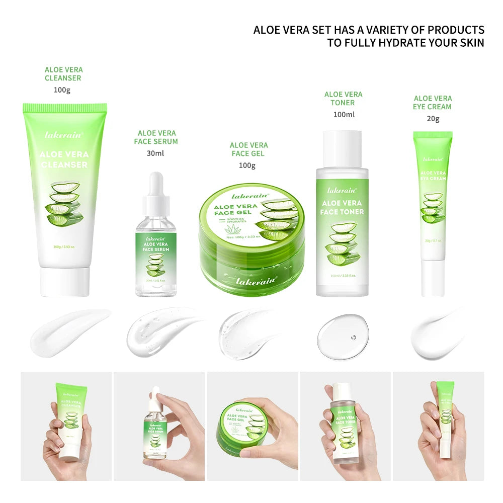 Multi-skin Care Aloe Vera Skin Care Set Deep Moisturizing Deep Nourishment Whitening Brightening Hydrating Smooth Skin Peaceful Pleasures Health and Wellness