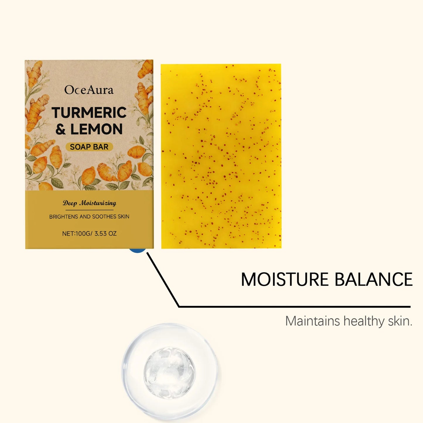 Turmeric Lemon Brightening Soap Bar Exfoliating Deep Cleansing Moisturizing Repair Smoothing Refreshing Lightening Handmade Soap Peaceful Pleasures Health and Wellness