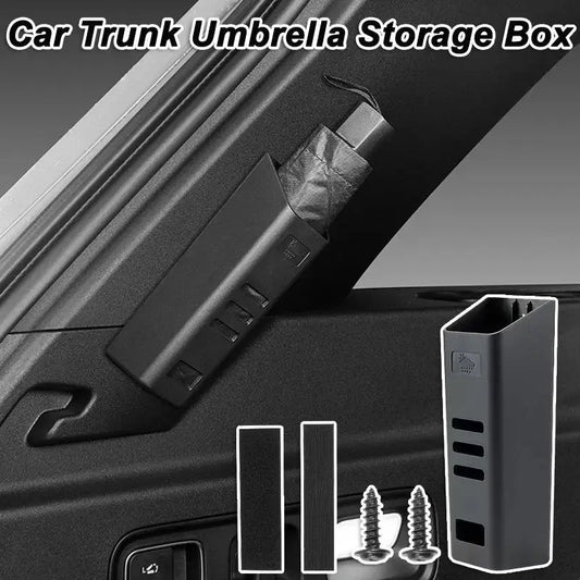 Car Umbrella Holder Storage Box Trunk Waterproof Rain Organizer Peaceful Pleasures Health and Wellness Black