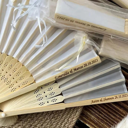 Personalized Wooden Folding Fan – Wedding & Bridal Party Favor Wedding Party Favor Peaceful Pleasures Health and Wellness