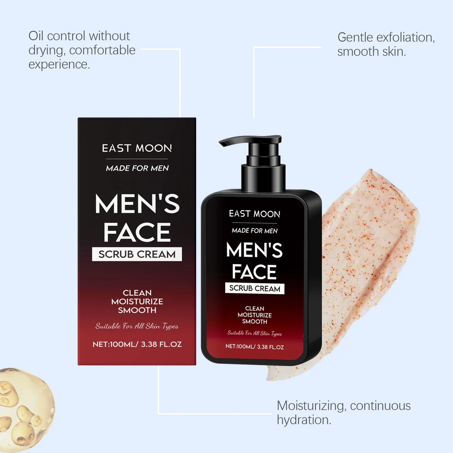 East Moon Men Face Exfoliating Scrub – Oil Control 100ml