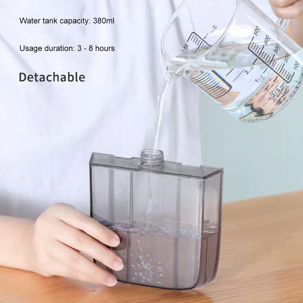 Portable Mini Air Cooler & Humidifier – 380ml USB Desk Fan