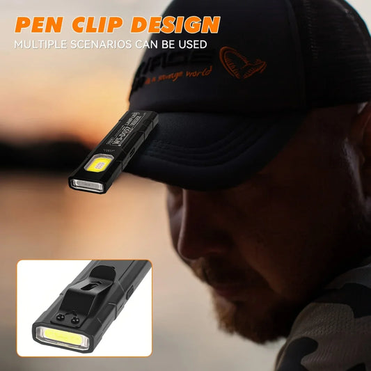 Mini Rechargeable COB LED Flashlight 550LM | 5 Modes, Clip LED COB Flashlight Oasis Select