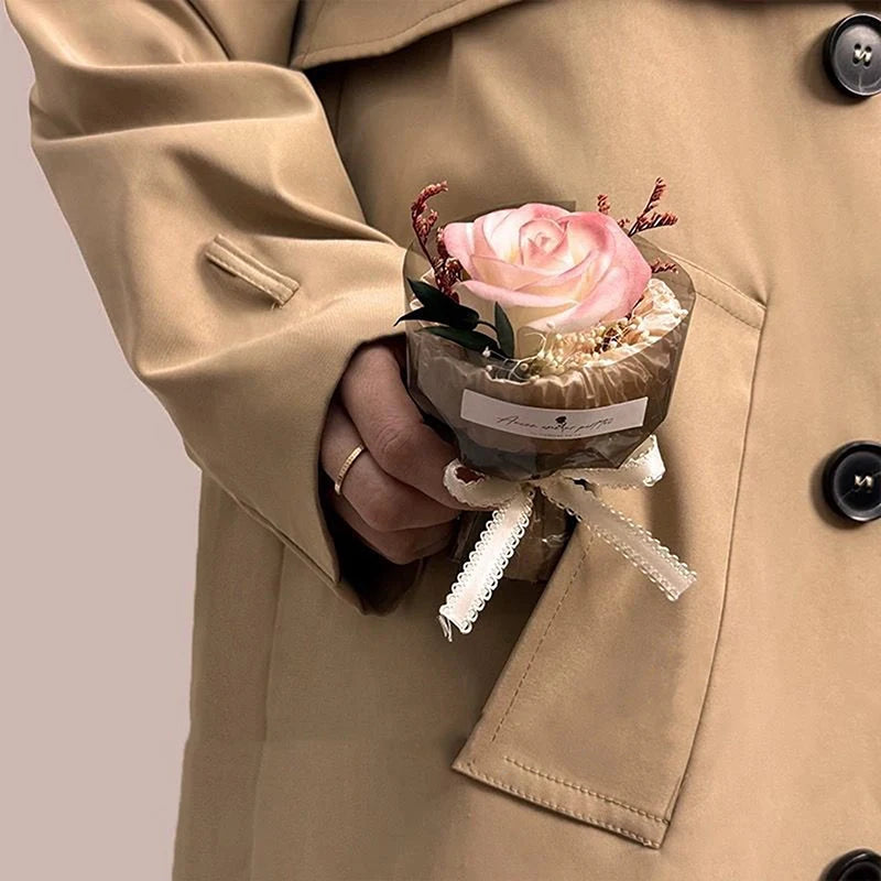 Gift for First Meeting Mini Pocket Meeting Small Bouquet Rose Sunflower Eternal Flower Simulation Flower Gift Box Birthday Gift Peaceful Pleasures Health and Wellness
