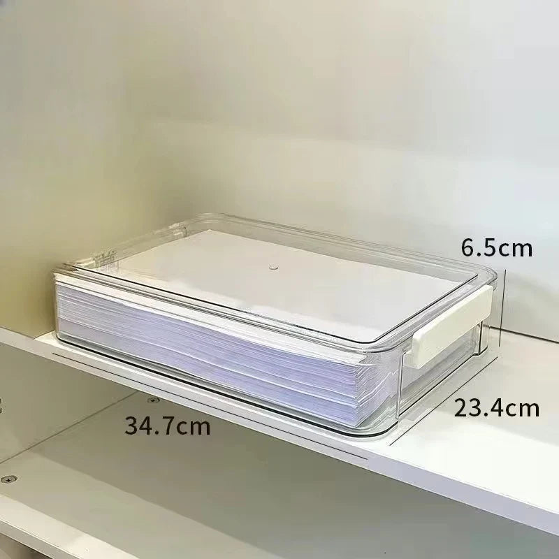 Acrylic A4 Desktop Document & Paper Organizer Box – Dust-Proof