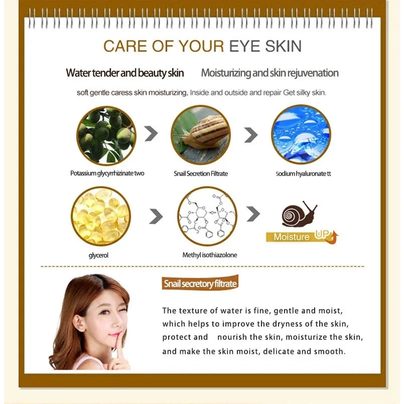 Skincare Set Snail Collagen Cream Anti Aging Whiten Skin Face Cream Fade Dark Eye Circles Remove Eye Bags Eye Serum Peaceful Pleasures Health and Wellness