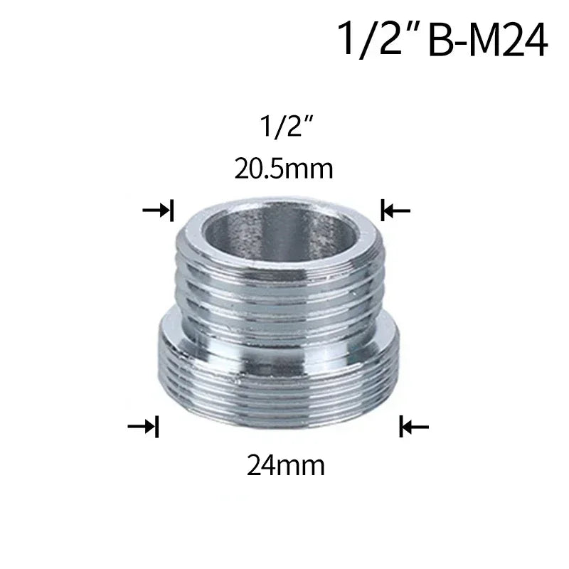 Brass Faucet Thread Adapter 1/2" to M16–M32 Tap Coupler