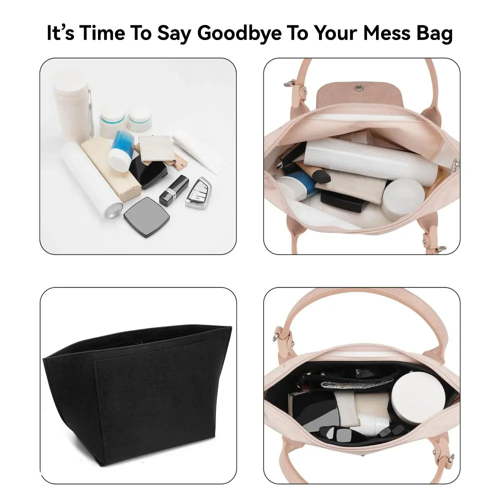 Felt Purse Organizer Insert – Handbag Liner for Longchamp