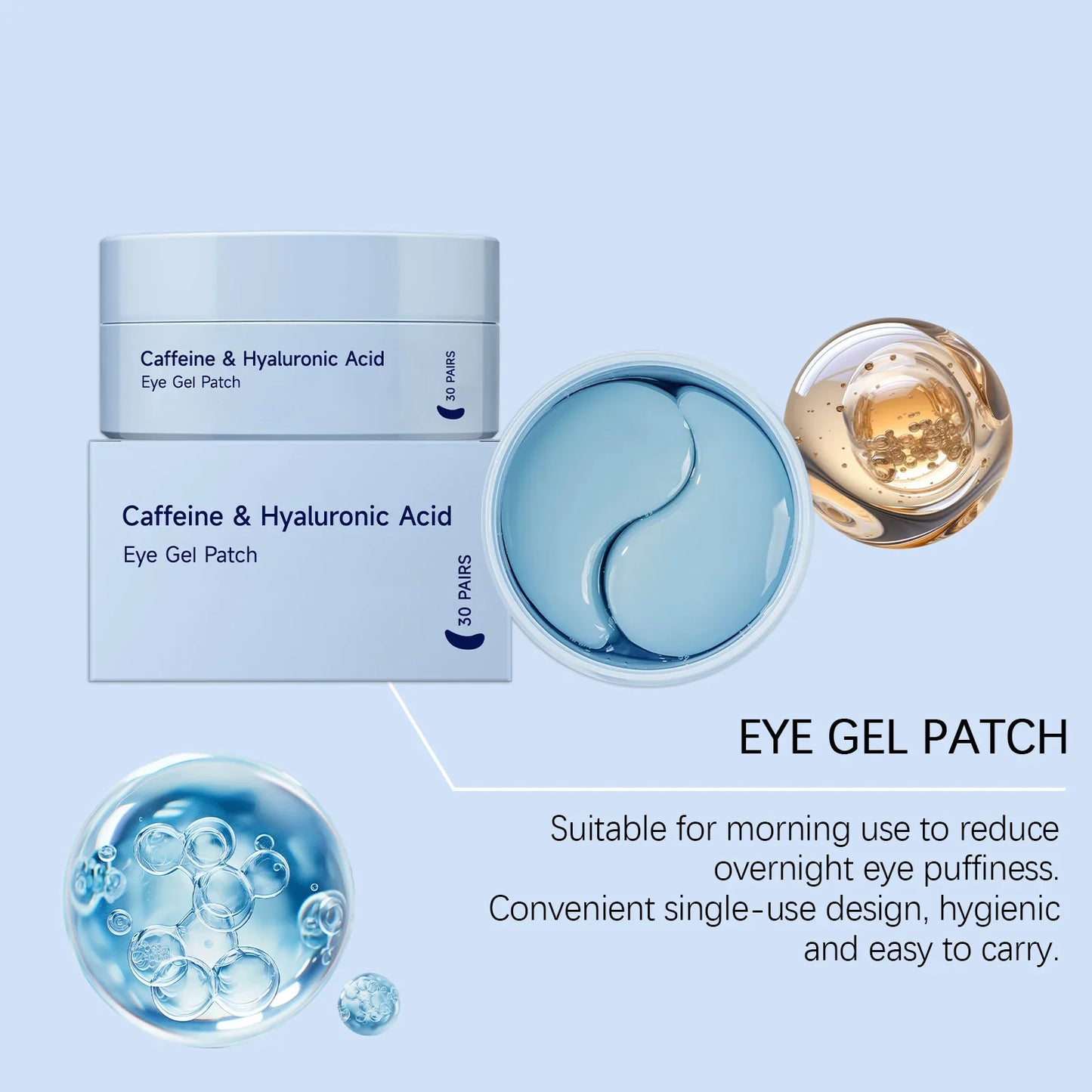 60-Piece Caffeine Eye Patches – Firming & Brightening Masks