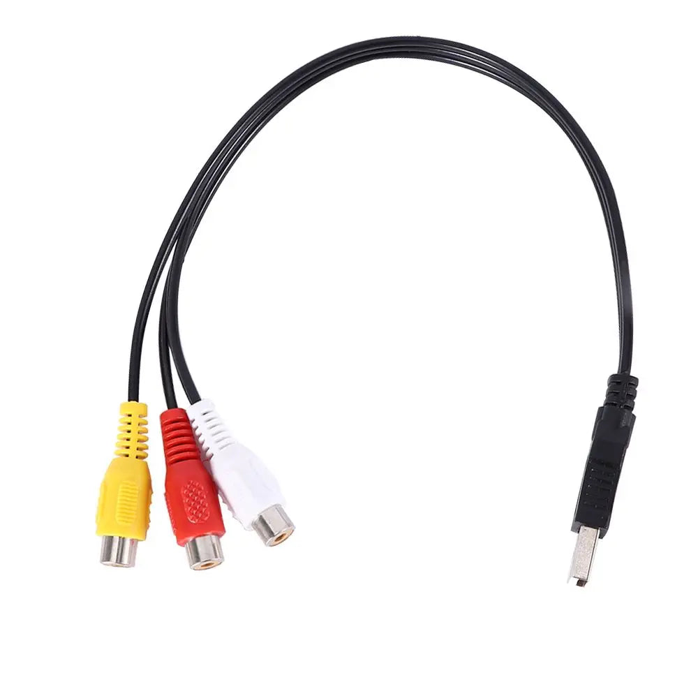 Durable Male To Female 3-RCA Female AV Cord Video Adapter Video Cables Cable Converter Peaceful Pleasures Health and Wellness
