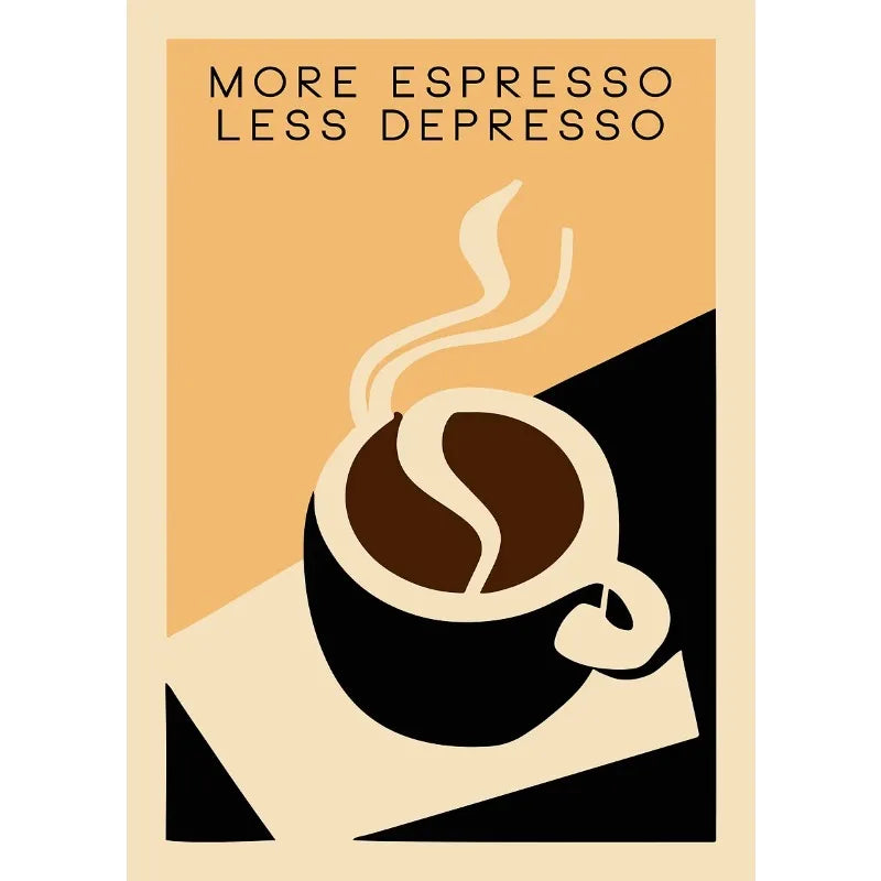 "More Espresso" Funny Coffee Quote Canvas Kitchen Wall Art