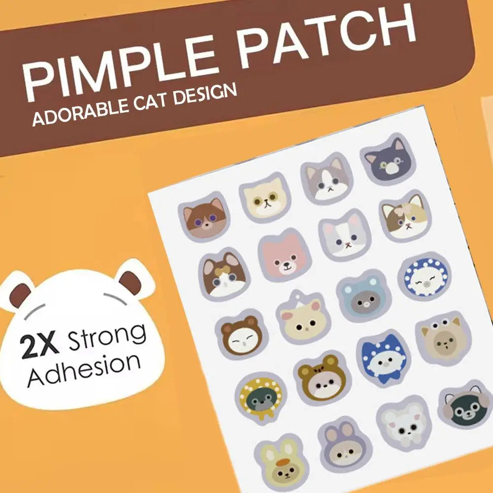 Cute Cat Cartoon Acne Patches – Hydrocolloid Blemish Dots 220pc