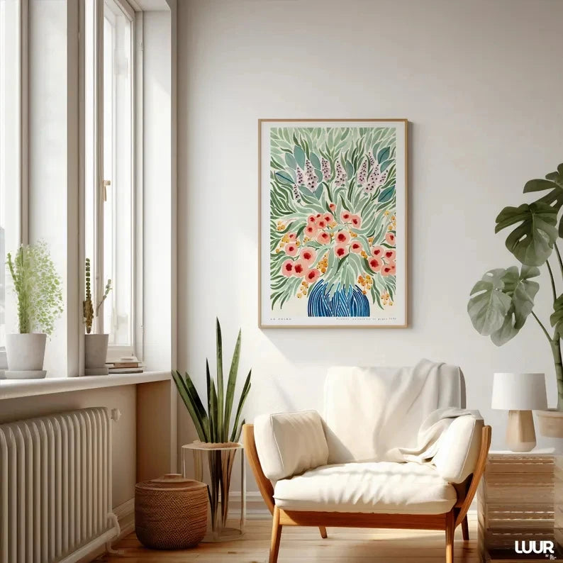 Peonies Botanical Canvas Wall Art Print | Floral Home Decor