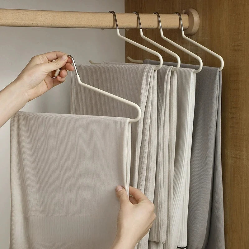 10/5Pcs Home Metal Pants Hangers, Non Slip Open Ended Slacks Pants Hangers, Black Trouser and Jean Hanger for Closet Peaceful Pleasures Health and Wellness