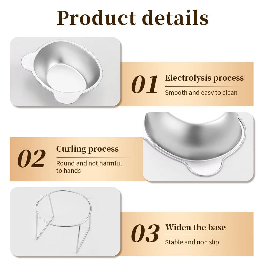 Raised Cat Bowls Tilted Neck Guard Cat Food Bowl 304 Stainless Steel Shatter-resistant Elevated 15° Pet Supplies for Puppy Cat Peaceful Pleasures Health and Wellness