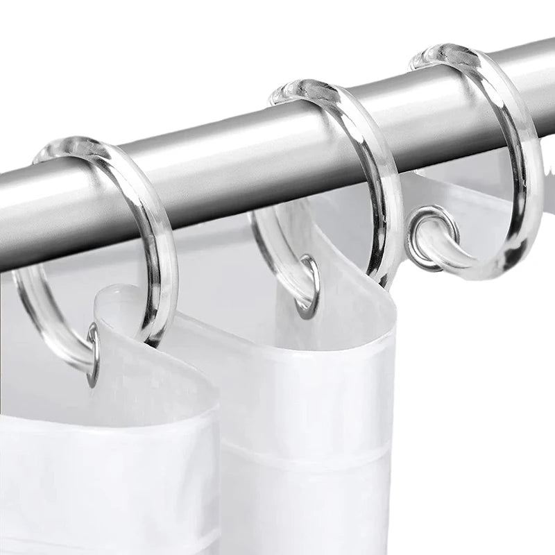 12-Pack PVC Shower Curtain O-Rings | Curtain Rod Clips