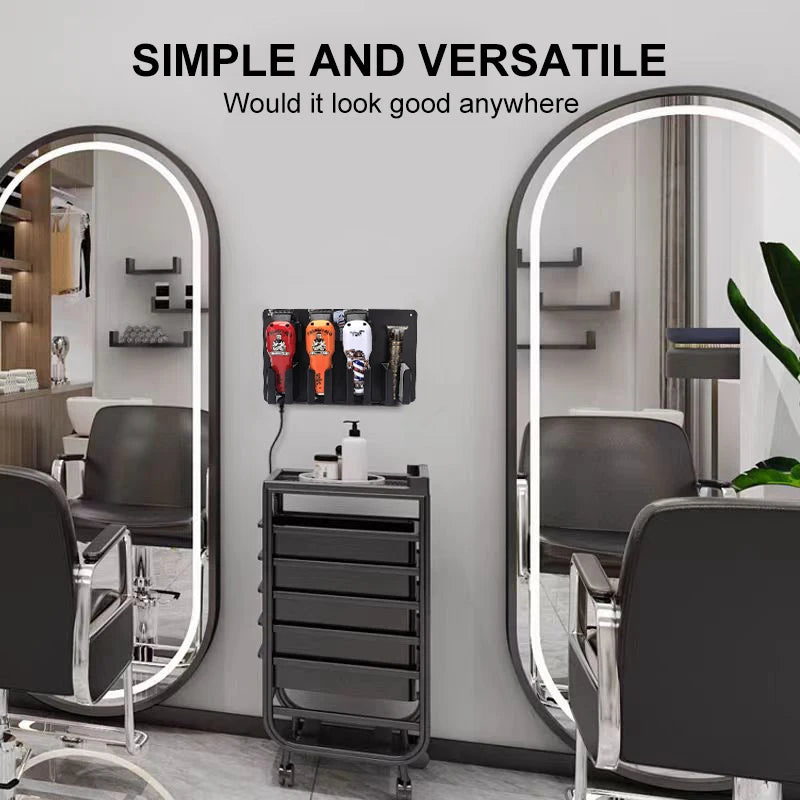 Barbershop Electric Hair Clipper Storage Holder Rack Heat Resistant Trimmer Stand Wall Organizer Salon Hairdressing Tool Supplie Peaceful Pleasures Health and Wellness