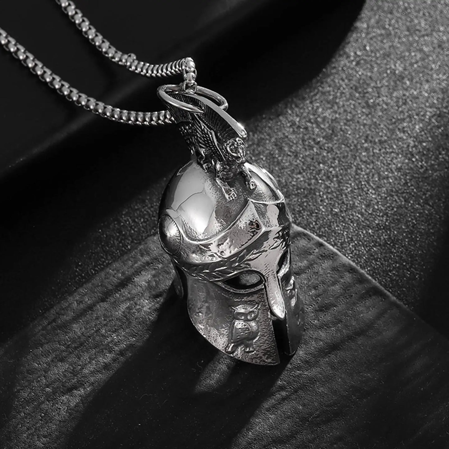 Roman Warrior Helmet Motorcycle Good Luck Bell Pendant Gift