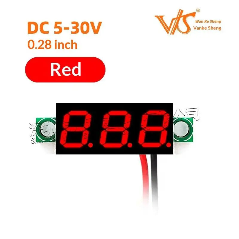 DC 5–30V Mini LED Digital Voltmeter | 0.28" Panel Voltage Meter