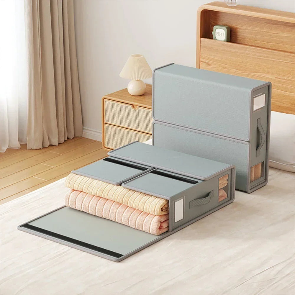Creative Bed Sheet Storage Box Clothing Fabric Sheet 4-piece Organizer Wardrobe Blanket Quilt Cover Non-woven Storage Box Peaceful Pleasures Health and Wellness