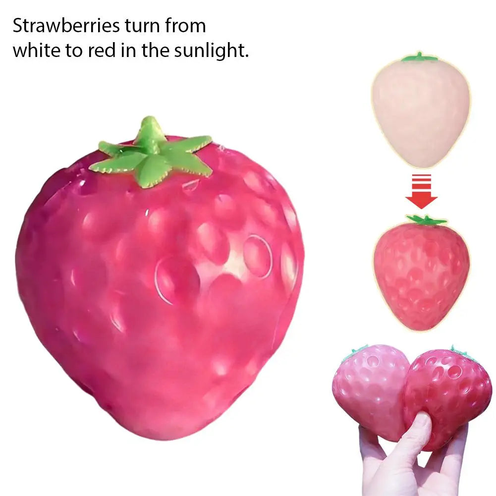 Color-Changing Stress Relief Squeeze Toy for Adults Peaceful Pleasures Health and Wellness small strawberry