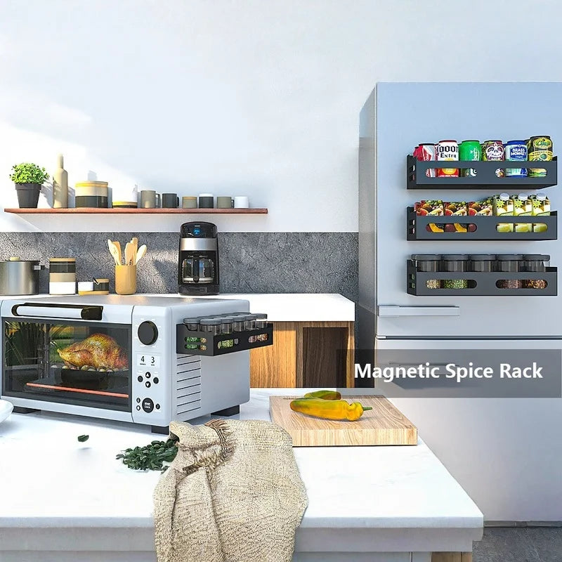 Magnetic Fridge Side Storage Rack – No-Drill Kitchen Shelf