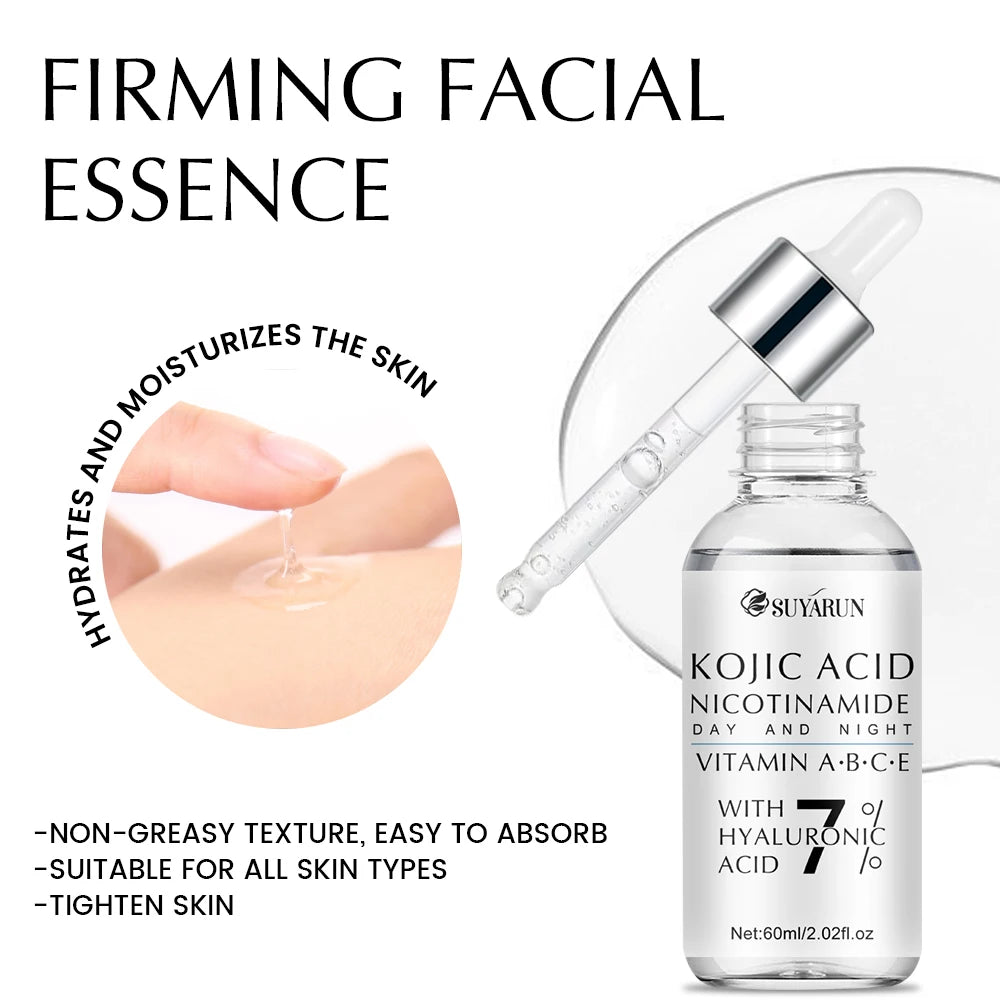 SUYARUN Kojic Acid & Niacinamide Brightening Serum - Hydrating Anti-Aging Face Treatment for Dark Spots, Even Skin Tone. Peaceful Pleasures Health and Wellness
