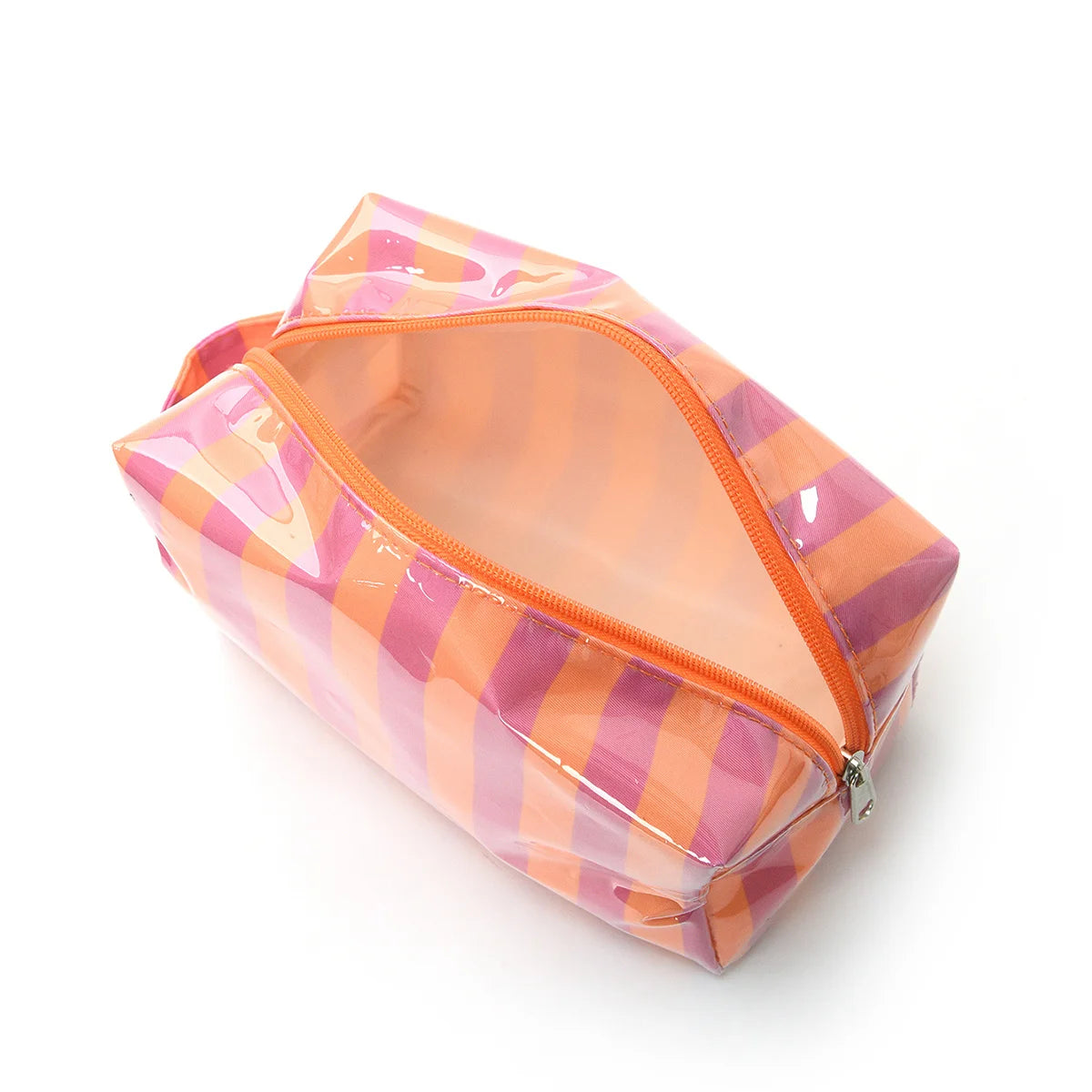 Striped Toiletry Bag – Women's Travel Cosmetic Organizer