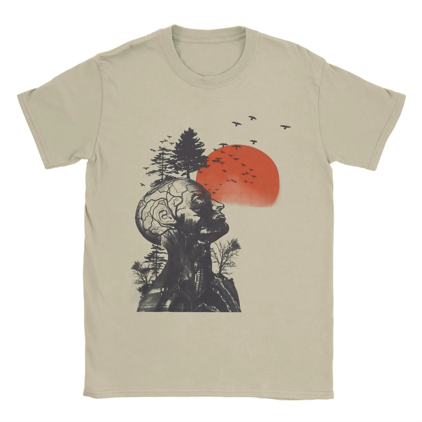 Men's T-Shirt Alan Hangover Awesome Pure Cotton Tee Shirt Short Sleeve T Shirts Round Collar Clothes Summer Peaceful Pleasures Health and Wellness Khaki XL