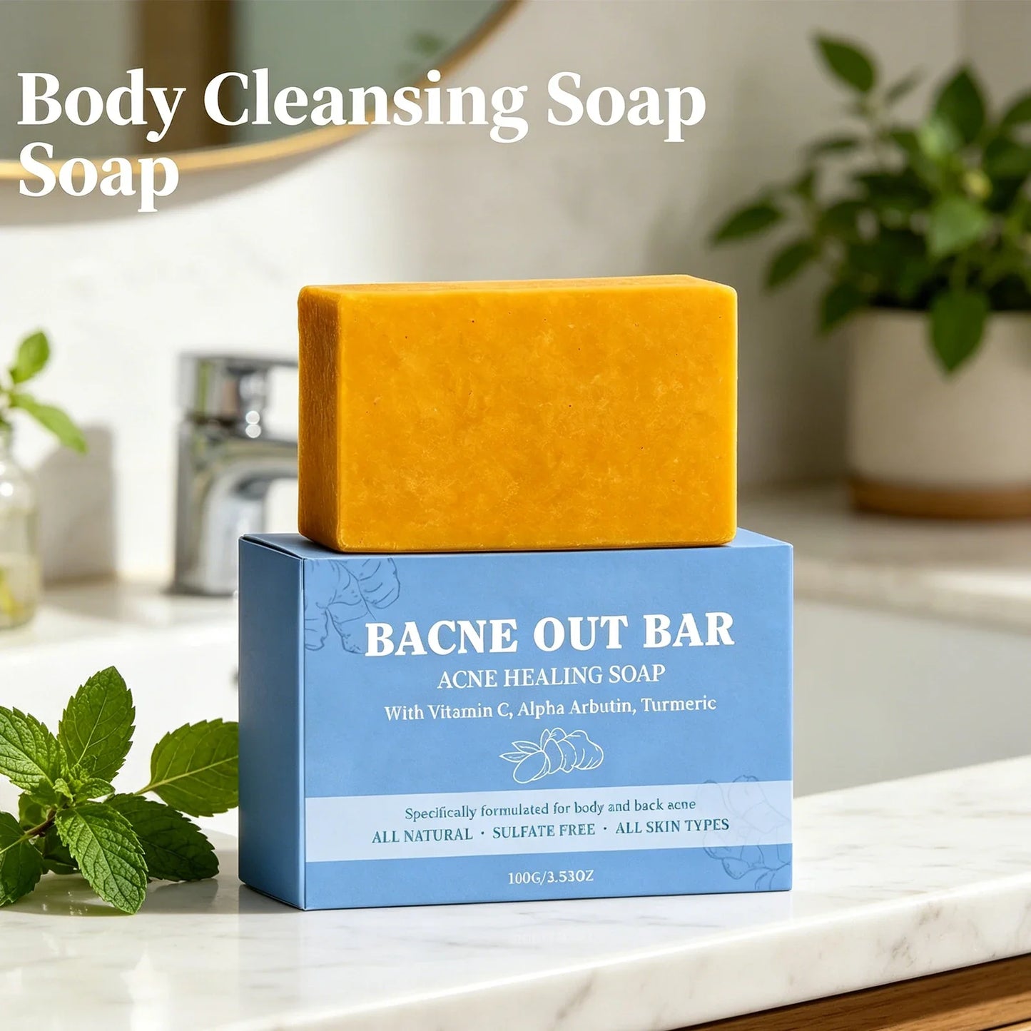 Natural Moisturizing Body Soap Bar – Brightening & Clear Skin 100g