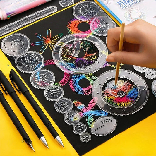 22-Piece Spirograph Ruler Set – Geometric Drawing Art Tool Kit Spirograph Drawing Set Oasis Select Default Title