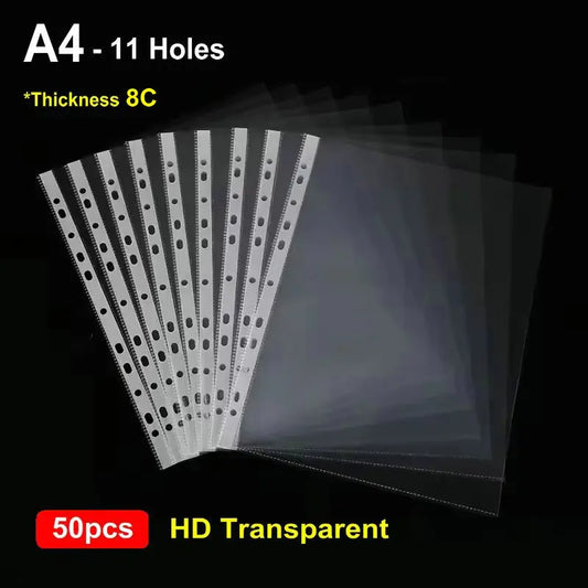 HD Transparent A4 Binder Sleeves 11-holes Sheet Protector Plastic Peaceful Pleasures Health and Wellness