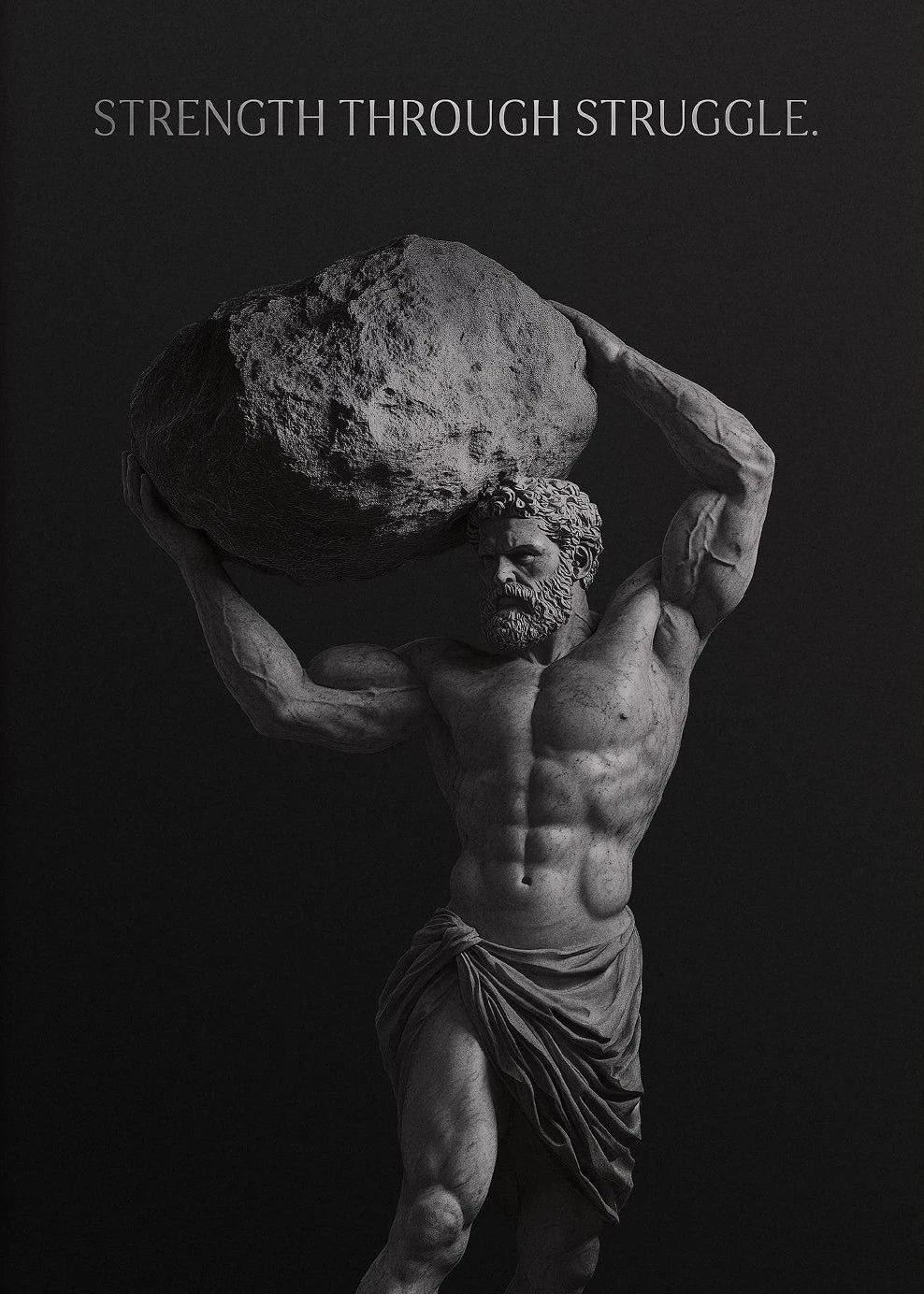 Alexander the Great Quote Motivational Wall Art Spartan Warrior Canvas Ancient Greek Poster Bronze Statue Sculpture Room Decor Peaceful Pleasures Health and Wellness 8 40x60cm Unframed